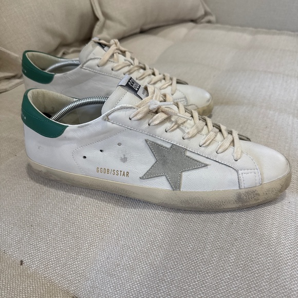 Golden Goose Sneakers in white Nappa leather with green heel. EU45 - Picture 1 of 4